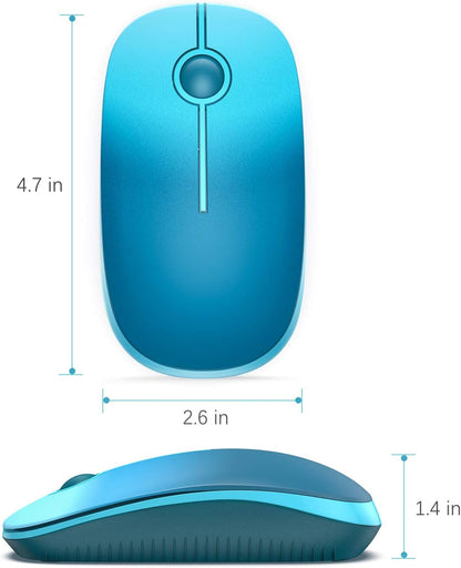 Wireless Mouse, Vssoplor 2.4G Slim Portable Computer Mice with Nano Receiver for Notebook, PC, Laptop, Computer-Black and Silver