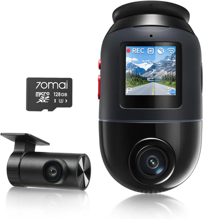 70mai Dual Dash Cam Front and Rear 4K, Car Camera for Cars with Sony IMX678 Sensor, STARVIS 2 Night Vision, AI Motion Detection, ADAS, Wi-Fi 6, Parking Monitor, Voice Control (4K Omni X800)