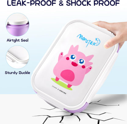 MISS BIG® Bento Box,Lunch Box Adult,Ideal Leak Proof Lunch Containers,Mom's Choice Lunch Box for Kids,No BPAs and No Chemical Dyes,Microwave and Dishwasher Safe Lunch Container (1900ml White)