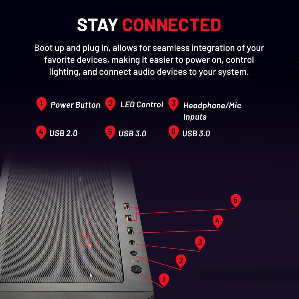 Skytech Shadow Gaming PC, Intel i5 13400F 2.5 GHz (4.6GHz Turbo Boost), NVIDIA RTX 4060 8GB GDDR6X, 1TB NVME, 32GB DDR5 RAM 5200 RGB, 650W Gold PSU, Wi-Fi, Win 11 Home