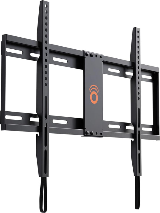 ECHOGEAR Low Profile Fixed TV Wall Mount Bracket for Most 32-80 inch LED, LCD, OLED and Plasma Flat Screen TVs - Holds TV 1.25" from The Wall - EGLL1-BK