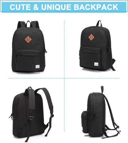 School Backpack for Kids, VASCHY Lightweight Water Resistant Casual Schoolbag Daypack for Men Women Teen Boys Girl Bookbag