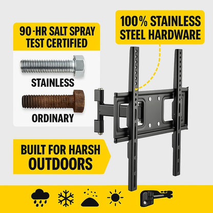 ZeboZap ZZTVC8022 Outdoor Flip Down Ceiling TV Mount | Gazebo TV Mount | Patio TV Mount | Pergola TV Mount | Pitched Roof | Height Adjustable | Under Cabinet| Holds 44lbs | Fits 17-in to 37-in | Black
