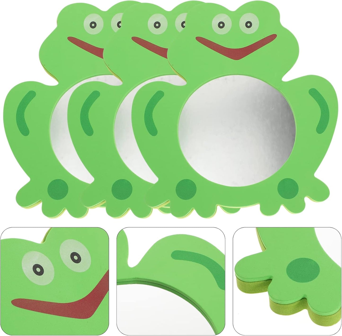 3 Pcs Toys Frog-Shape Bath Toys Cartoon Mirror Toy Mirror Bath Toy Mirror Showering Toy Baby Infants Kids Toddlers