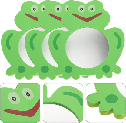 3 Pcs Toys Frog-Shape Bath Toys Cartoon Mirror Toy Mirror Bath Toy Mirror Showering Toy Baby Infants Kids Toddlers