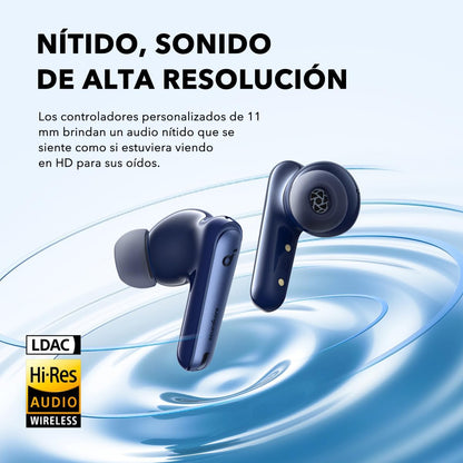 soundcore by Anker Liberty 4 NC Wireless Noise Cancelling Earbuds, 98.5% Noise Reduction, Adaptive Noise Cancelling to Ears and Environment, Hi-Res Sound, 50H Battery, Wireless Charging, Bluetooth 5.3