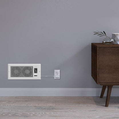AC Infinity AIRTAP T4 White, Register Booster Fan for 4” x 10” Vents, Thermostat Control Improves Heating & Cooling, Quiet 10-Speed Remote Control & Bluetooth App. ONLY FITS 4” x 10” Duct Openings