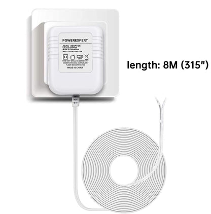 24V 500mA C Wire Adapter for Thermostat and Doorbell Transformer, Compatible with Nest 1st/2nd, Ecobee, Sensi, Honeywell Thermostat Supply Cord for All Versions of Ring Doorbell 315" Long Cable