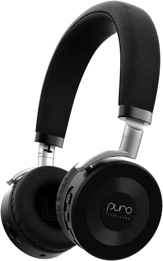 JuniorJam Plus Volume Limiting Headphones for Kids, Foldable & Adjustable Bluetooth Headphones, 22-Hour Battery Life USB-C Charging (Black)