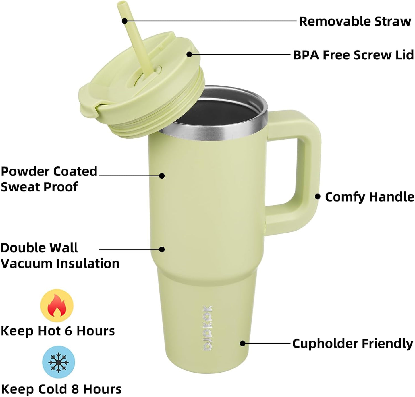 BJPKPK Tumbler with Handle and Straw 30oz Insulated Tumbler Cups with Lid Stainless Steel Travel Coffee Mug,Indigo Black