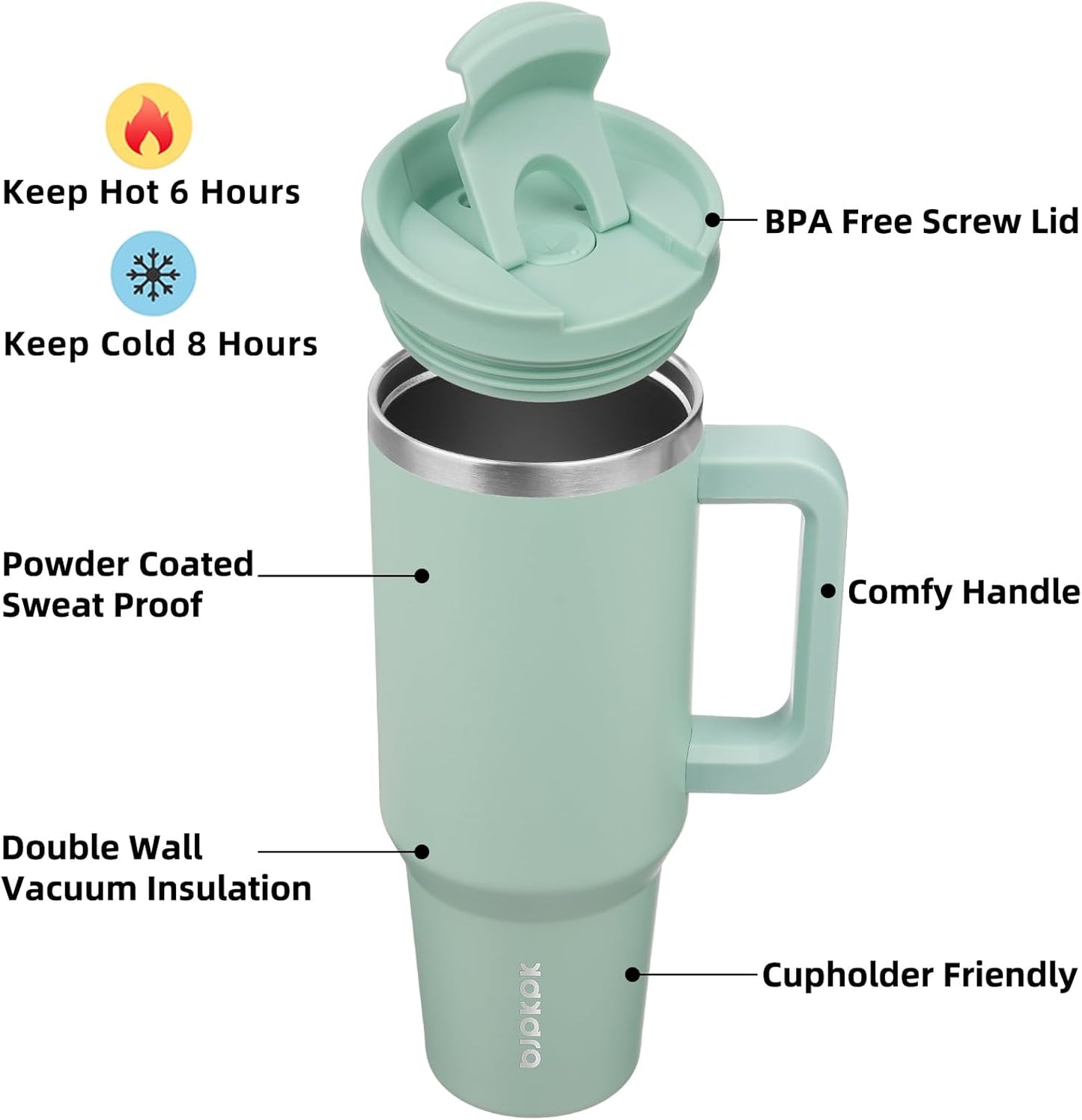 BJPKPK Tumbler with Handle and Straw 30oz Insulated Tumbler Cups with Lid Stainless Steel Travel Coffee Mug,Indigo Black