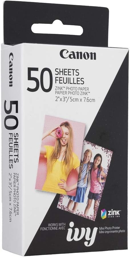 Canon 3215C001 IVY ZINK photo printer paper, 50 sheets - PuriLite
