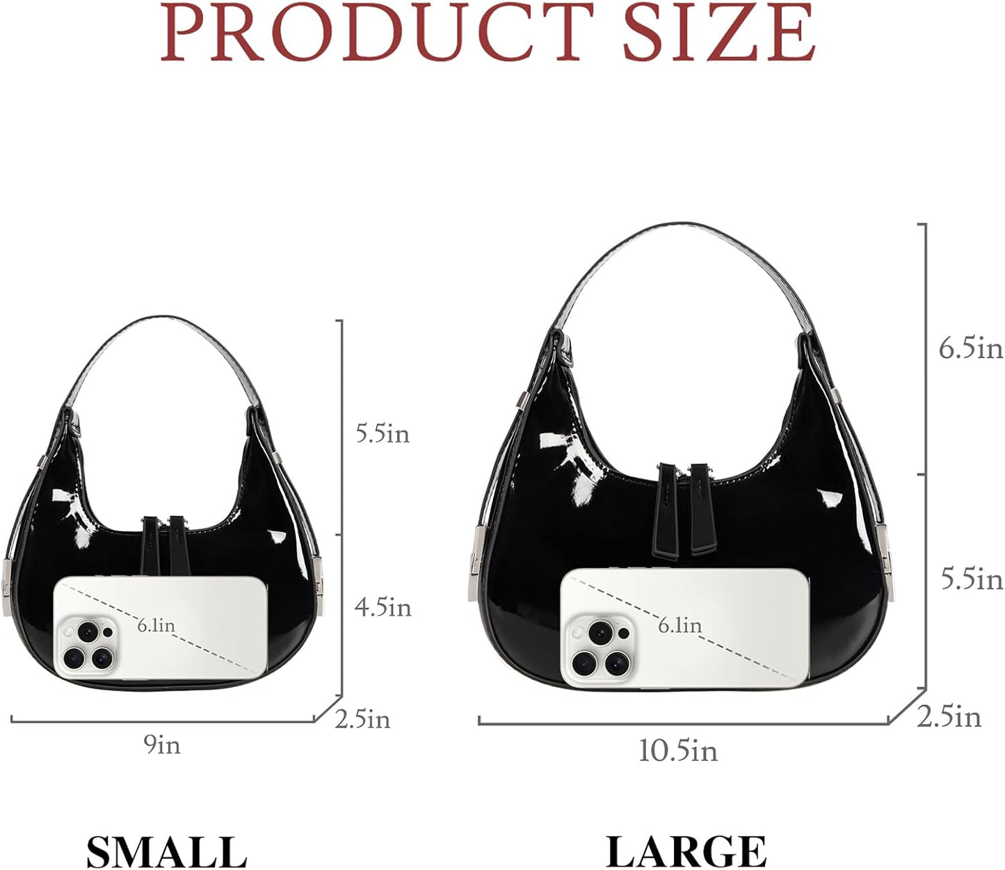 Prpeko Shoulder Bag Crescent Retro Y2k Hobo Handbags 90s Underarm Purse Bag Fashion Clutch Purses for Women