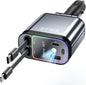 4 in 1 Retractable Car Charger 69W with Starry Light,69W Fast Charging USB C for iPhone 16/15/14/13/12,Pixel, Cigarette Lighter Charger,180° Adjustable Plug,Multi-Device Support