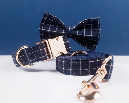 Custom Engraved Dog Collar with Name and Phone Number, Personalized for Small, Medium, and Large Dogs (Plaid)