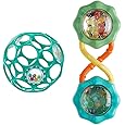 Bright Starts Oball Easy-Grasp Rattle BPA-Free Infant Toy in Teal, Age Newborn and up, 4 Inches
