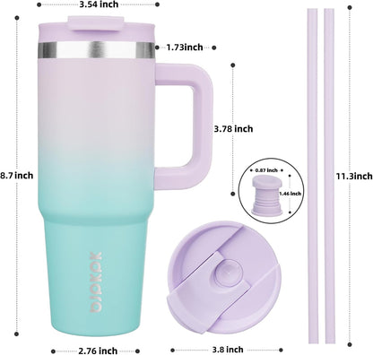 BJPKPK Tumbler with Handle and Straw 30oz Insulated Tumbler Cups with Lid Stainless Steel Travel Coffee Mug,Indigo Black