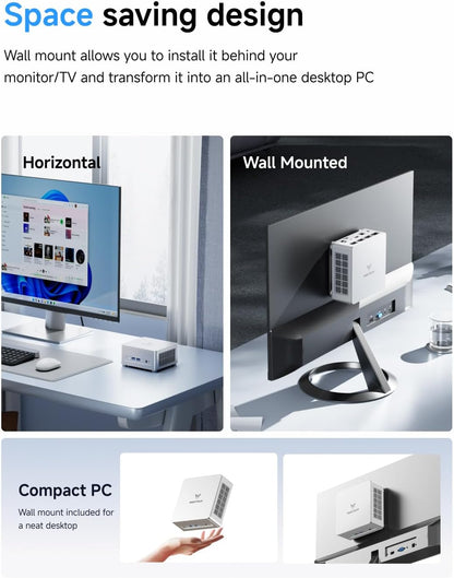 MINISFORUM UM760 Slim Mini PC AMD Ryzen 5 7640HS(6C/12T, up to 4.3GHz) 16GB RAM 1TB SSD Micro Computer, HDMI(4K), DP(4K),USB4(8K) Triple Video Output, AMD Radeon 760M Graphics 2.5G LAN Small PC