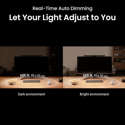 BenQ ScreenBar Pro LED Monitor Light (Silver)/Ultrawide Illumination/Motion Sensor/Adjustable Brightness and Color Temperature/Eye-Care Light Bar/No Screen Glare/Space Saving/Curved Monitors/USB-C