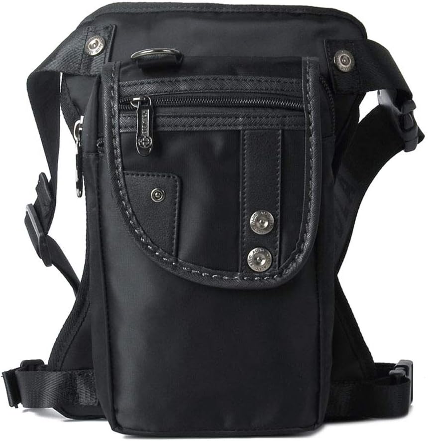 Motorcycle Drop Leg Bag Nylon Waist Pack for Men Women Travel Hiking Tactical Cycling Bike Ride Riding Crossbody Shoulder Fanny Pouch