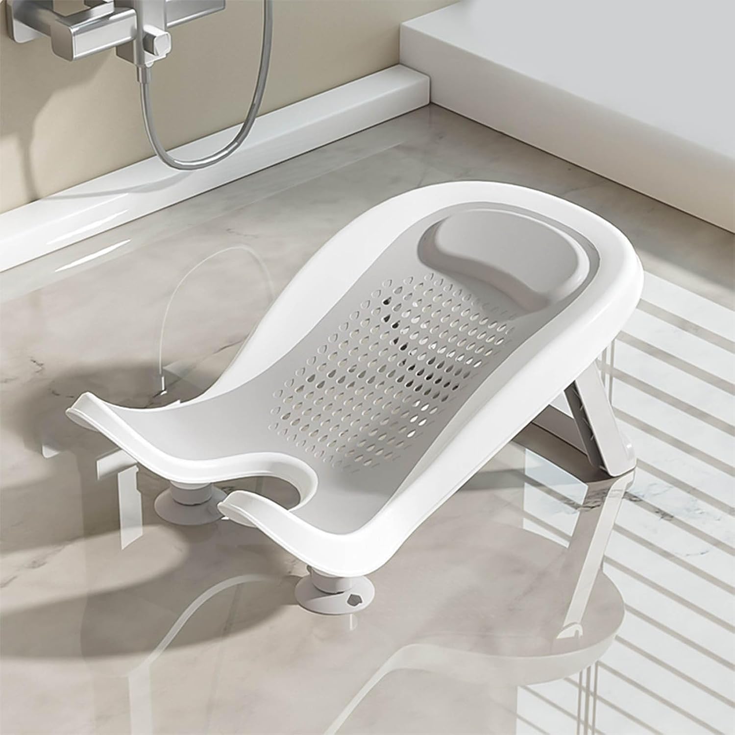 Multifunctional Infant Bath, Lying Down Shower Basin for Home Use, Counter Sink Or Bathtubs Bathtub Shower Bed (Gray) - PuriLite