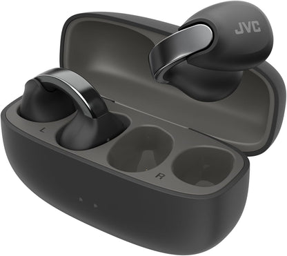 JVC nearphones Open Ear-Cuffs Wireless Headphones with Clasp Mechanism, Multipoint, Single Ear use, BT 5.3, Long Battery Life (up to 24 Hours) - HA-NP1T-A Teal Blue