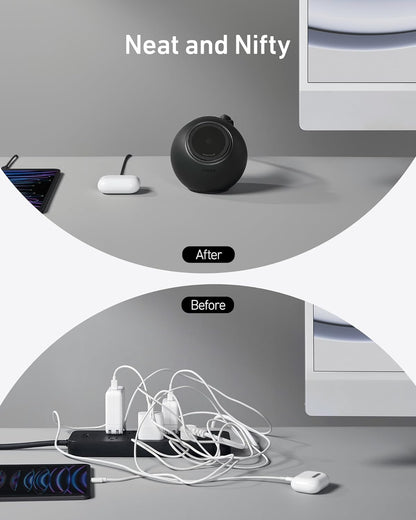 Anker MagGo Magnetic Charging Station, Qi2 Certified 15W Ultra-Fast MagSafe Compatible Wireless Charger for iPhone 15/14/13/12, 8-in-1 Power Strip with 3 AC and 4 USB Desktop Charger