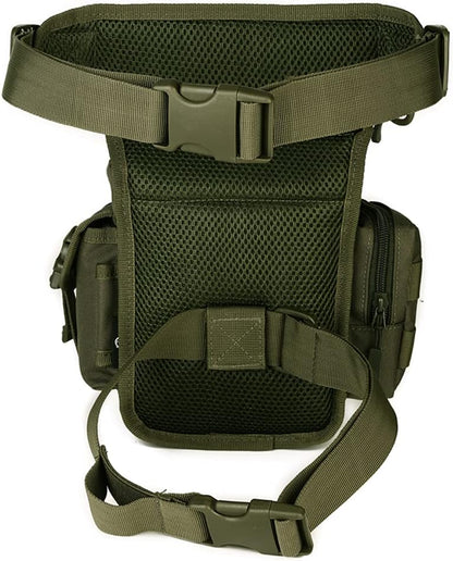 Motorcycle Drop Leg Bag Nylon Waist Pack for Men Women Travel Hiking Tactical Cycling Bike Ride Riding Crossbody Shoulder Fanny Pouch