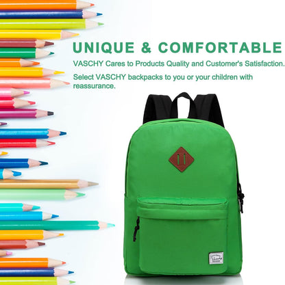 School Backpack for Kids, VASCHY Lightweight Water Resistant Casual Schoolbag Daypack for Men Women Teen Boys Girl Bookbag