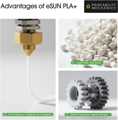 eSUN PLA Plus Filament 1.75mm, PLA Pro PLA+ 3D Printer Filament, Dimensional Accuracy +/- 0.03mm, 2.2 LBS (1KG) Spool 3D Printing Consumables for Most FDM 3D Printers, Black