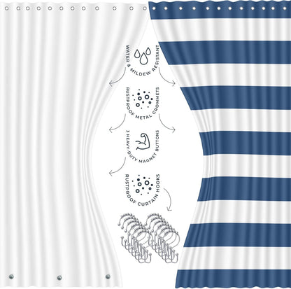 Clara Clark Bathroom Set - Gray Bathroom Accessories Set, Bathroom Sets with Shower Curtain and Rugs, 23PC Shower Curtain Set with Liner, Soap Dispenser, Soap Dish, Toilet Brush Holder, and Trash Can