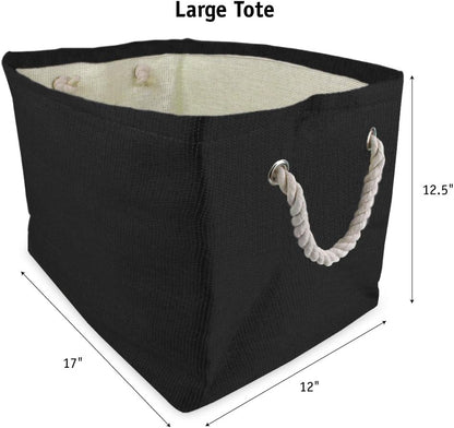 DII Storage Basket or Bin, Collapsible & Convenient Storage Solution for Office, Bedroom, Closet, Toys, Laundry (Large) - Pink Rugby Stripe