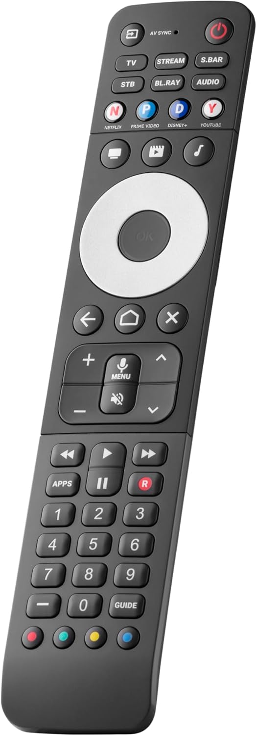 One For All Smart Control Pro - Voice Control for Android/Google TV, 3 Activity Modes + Shortcuts, Free Remote Setup via My Nevo App, Full Backlight for Day and Night Readability (URC7966 - Black)
