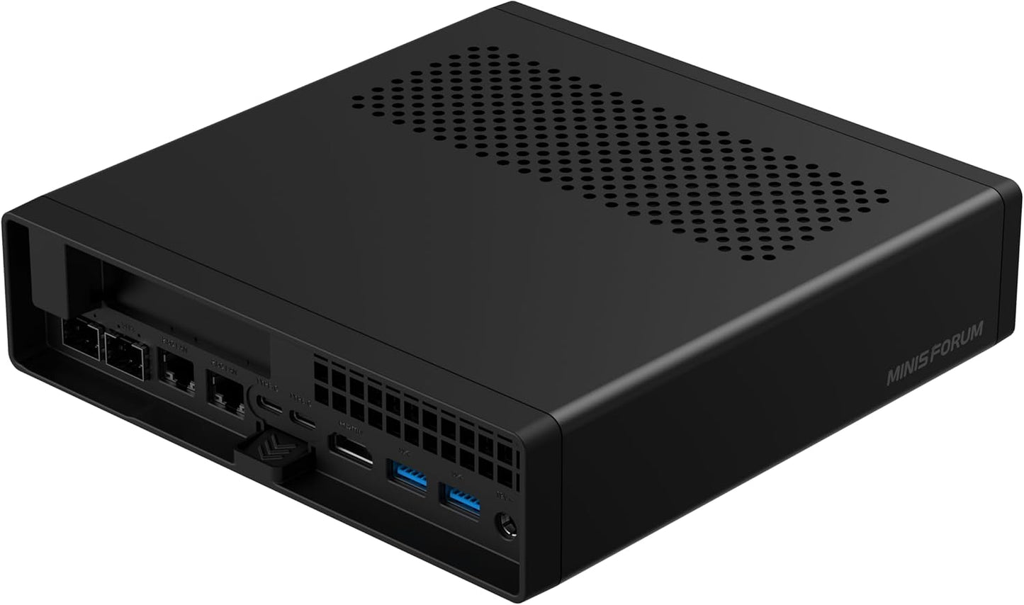 MINISFORUM AMD Ryzen 9 9955HX MS-A2 Mini PC (16C/32T, up to 5.4GHz), 64GB DDR5 1TB SSD, PCIe×16, HDMI/2x USB-C (8K@60Hz), 2X SFP+ 10G, 2X 2.5G LAN, 3X SSD M.2 (2280/22110/U.2)