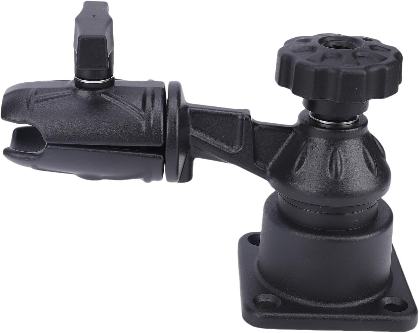 Diydeg Fish Finder Mount, Aluminum Alloy Nylon Electronic Mount with Screws, Anti Wear Shock Absorption Display Fish Finder Bracket for Kayak Pontoon Canoe Marine Boat Fishing Black