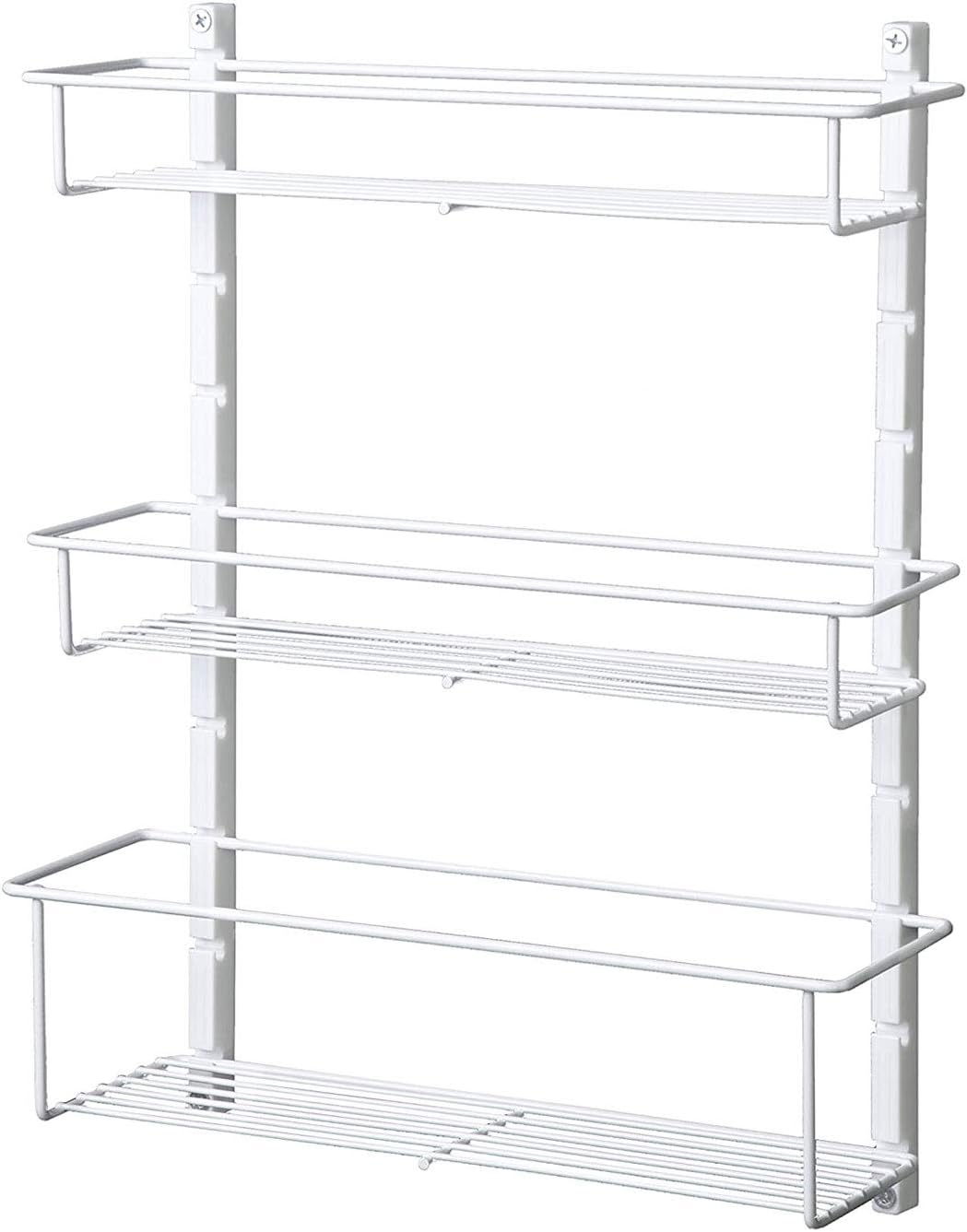 ClosetMaid Adjustable 3 Shelf Spice Rack Organizer Kitchen Pantry Storage for Cabinet Door or Wall Mount with Metal Shelves, White (2 Pack)