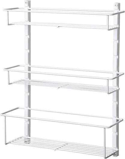 ClosetMaid Adjustable 3 Shelf Spice Rack Organizer Kitchen Pantry Storage for Cabinet Door or Wall Mount with Metal Shelves, White (2 Pack)
