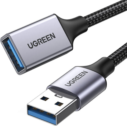 UGREEN USB Extension Cable 3.0 Extender Cord Nylon Braided A Male to Female Data Transfer Cable for Hard Drive, Oculus Rift, Hub, USB Sticks, Mouse, Keyboard, Xbox, Camera, Webcam, 6.6FT