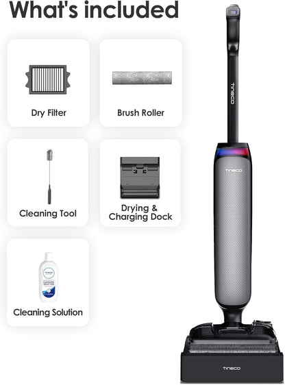 Tineco Floor One S7 Artist Wet Dry Vacuum Cleaner, 22kPa Suction, iLoop Smart Sensor, DualBlock Anti-Tangle Design, 185℉ Flashdry, 50 Min Runtime, Dual-Edge Cleaning, 180° Lay-Flat