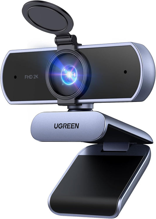 UGREEN 2K Webcam, Webcam for PC Ultra HD 1440P Computer Camera with Microphone, PC Camera with Privacy Cover, USB-A Web Camera for Streaming, Conferencing, Video Calling, Zoom, Skype, Teams, Facetime