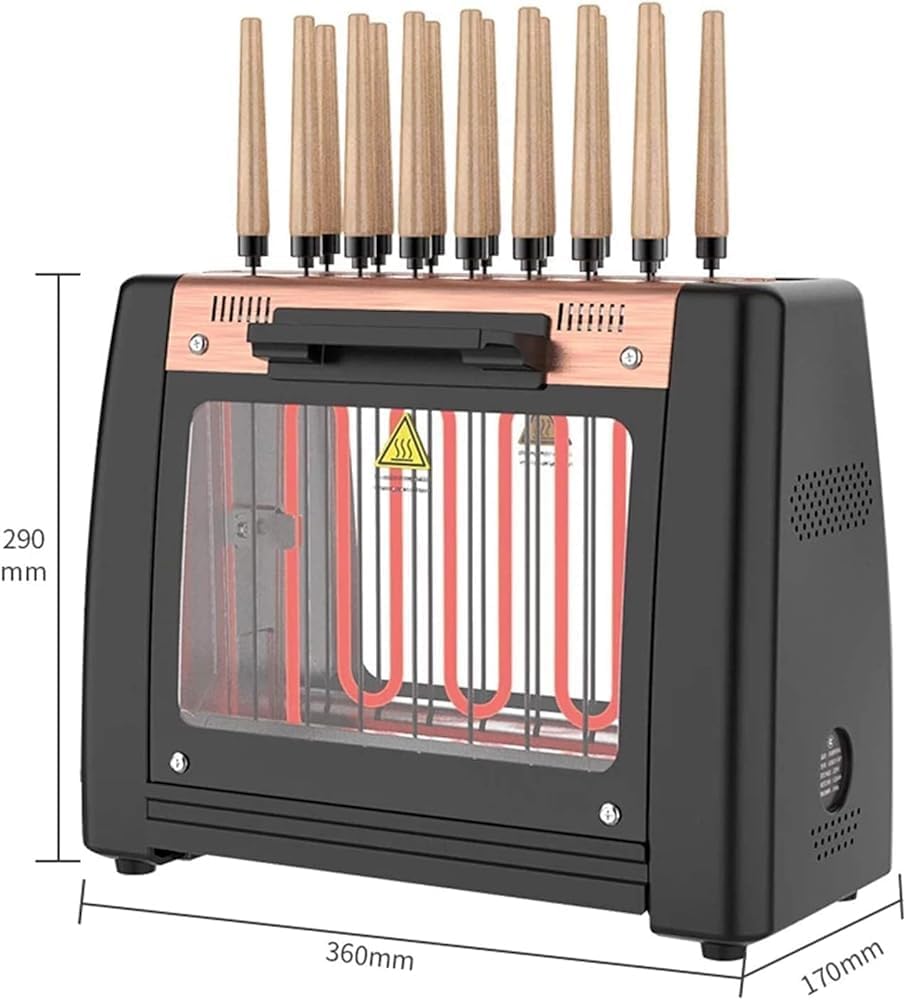 Electric Barbecue Grill, 1200W Smokeless Vertical Grill with Automatic Rotating Skewers, Ideal for Kebabs and Roasts, Easy to Clean