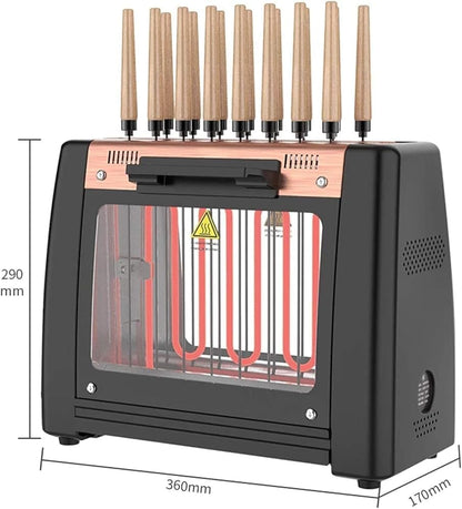 Electric Barbecue Grill, 1200W Smokeless Vertical Grill with Automatic Rotating Skewers, Ideal for Kebabs and Roasts, Easy to Clean