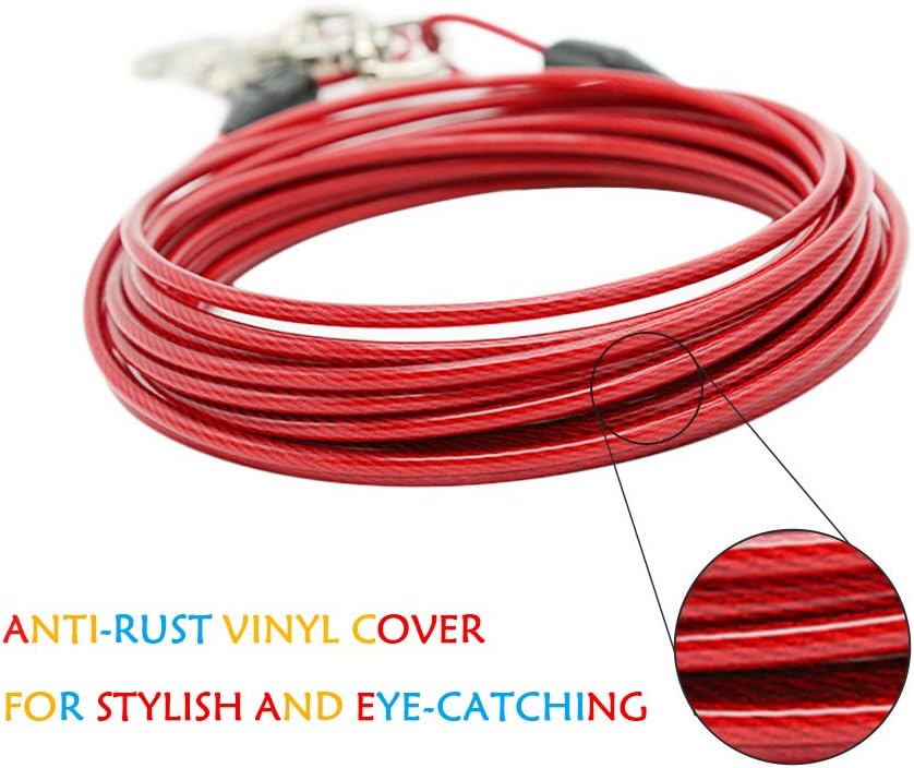 Petest 25ft Reflective Tie-Out Cable for Small Dogs Up to 35 Pounds