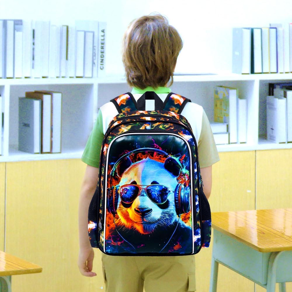 3pcs Backpack for Boys and Girls, 16” Kids Kindergarten Bookbag with Lunch Box, Cute Elementary Backpacks for Boy Girl