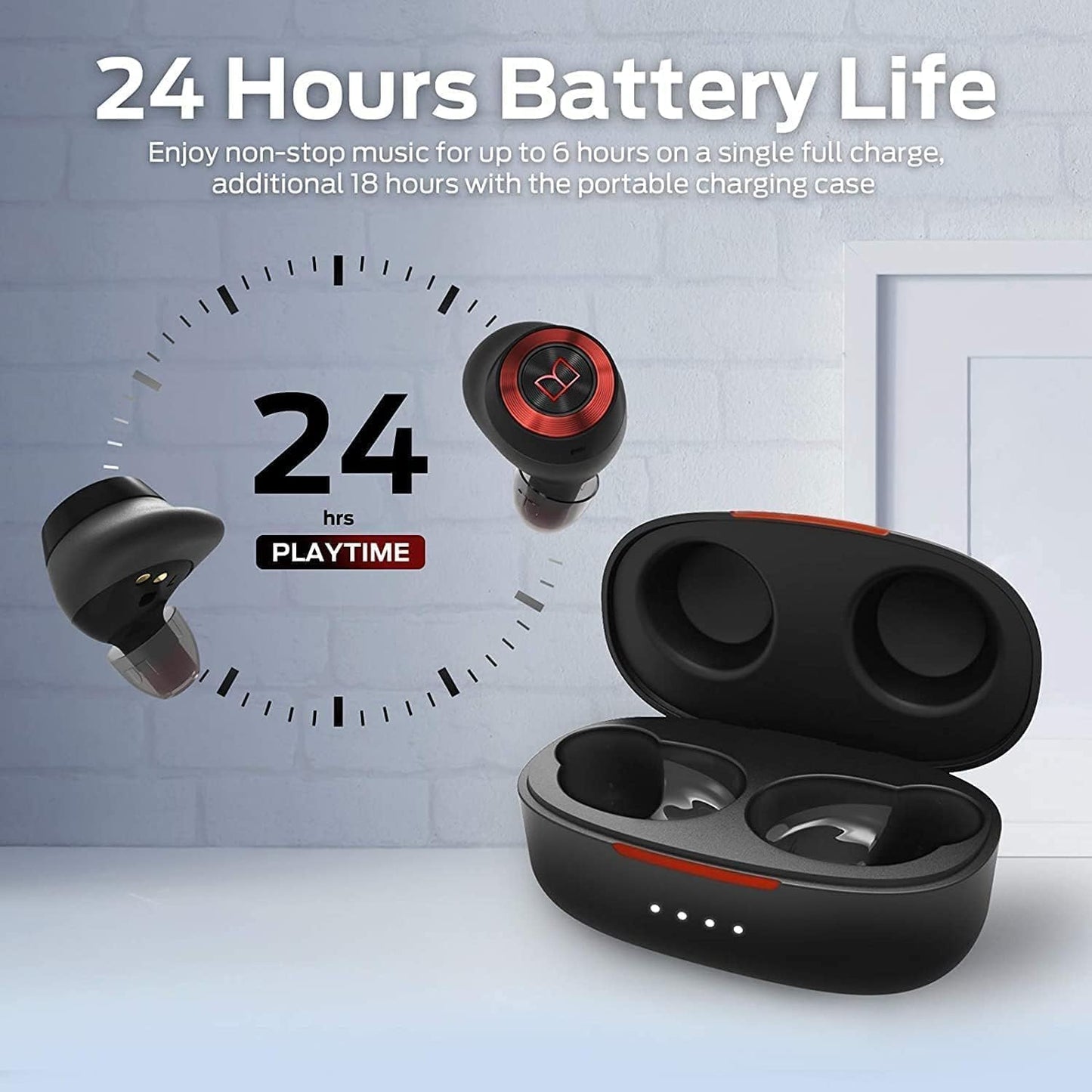 Monster Open Ear AC339 Earbuds, Bluetooth 6.0 Earphones Stereo Sound, Open Ear Clip Wireless Earbuds 40 Hours Playback, with Smart Digital Display Design, Touch Control, IPX6 Waterproof