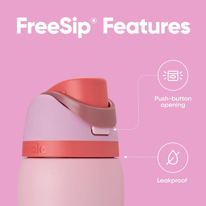 Owala Kids FreeSip Insulated Stainless Steel Water Bottle with Straw, BPA-Free Sports Water Bottle, Great for Travel, 16 oz, Celestial Sphere