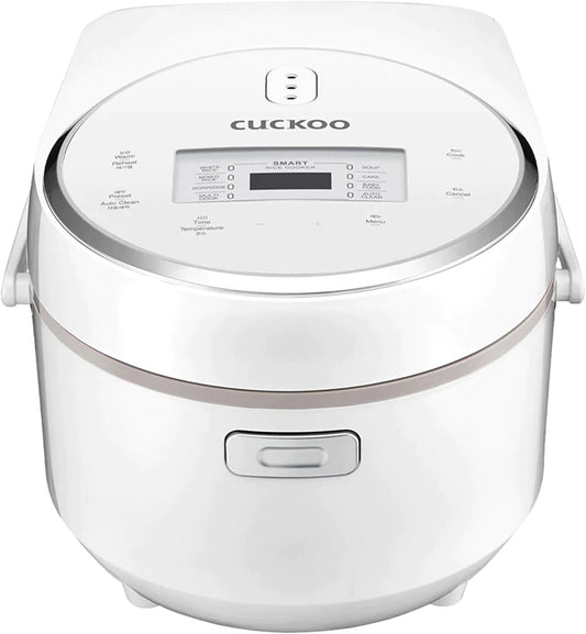 CUCKOO CR-0810F | 8-Cup (Uncooked) Micom Rice Cooker | 9 Menu Options: White Rice, Cake, Soup & More, Nonstick Inner Pot, Designed in Korea | White