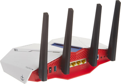 ASUS RT-AX82U AX5400 Dual-band WiFi 6 Gaming Router GUNDAM EDITION, Mesh WiFi, Lifetime Free Internet Security, Dedicated Gaming Port, Mobile Game Boost, MU-MIMO, Streaming & Gaming, AURA RGB lighting