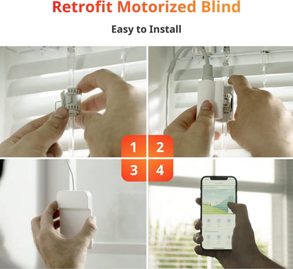 SwitchBot Blind Tilt Motorized Blinds - Smart Electric Blinds with Bluetooth Remote Control, Solar Powered, Light Sensing Control, Add SwitchBot Hub Mini to Make it Compatible with Alexa & Google Home