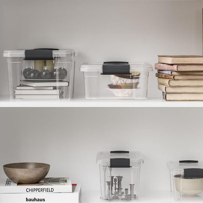 Superio Storage Bins with Lids- 3 Pack, 1.85 Qt Clear Boxes for Organizing, Stackable Plastic Containers- BPA Free, Non-Toxic, Odor Free, Organizer for Home, Office, Dorm